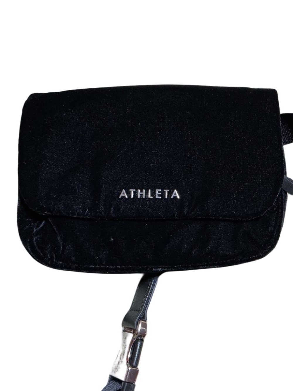 ATHLETA Black Velvet Waist Bag Fanny Pack Crossbody, One Size, M L XL